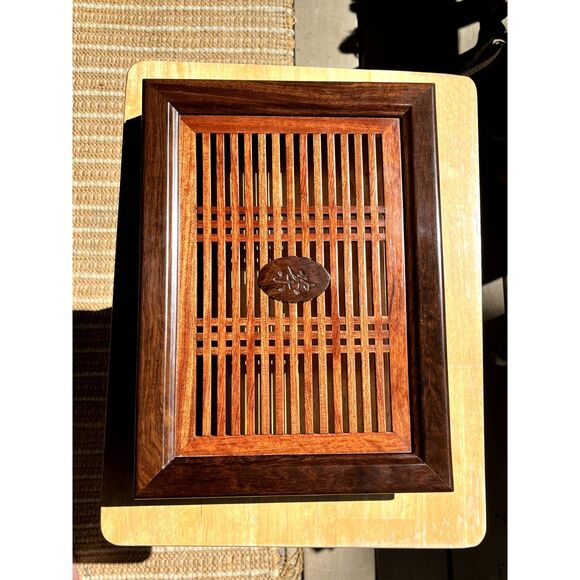 Taiwanese Tea Tray Varnished Wood - Picture 2 of 9